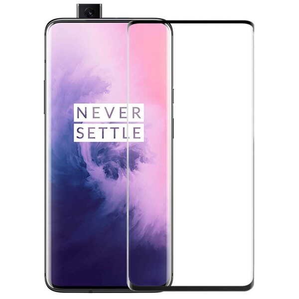 Oneplus 7T Pro (Black) Full Glue Edge to Edge Tempered Glass Screen Protector .