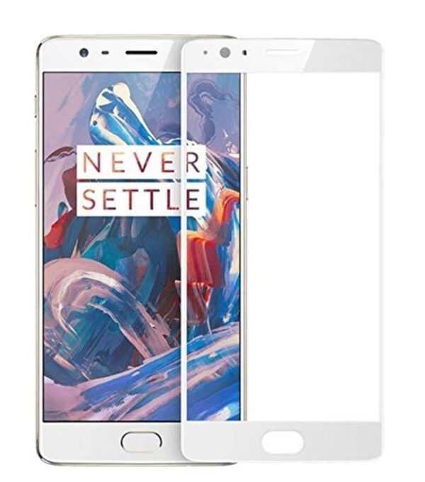 Reliable Premium Edge to Edge 11D Tempered Glass Screen Protector for Oneplus 3 (White).