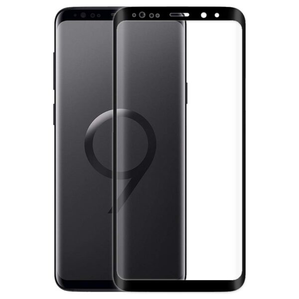 Reliable Full Glue Coverage Edge to Edge Tempered Glass Screen Protector for Samsung Galaxy s9 Black. 