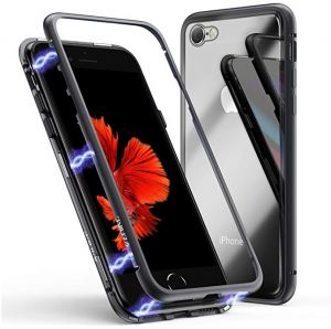 iPhone 6 Plus Case Ultra Slim Magnetic Cover Metal Frame (Black).