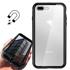 iPhone 7 Plus Case Ultra Slim Magnetic Cover Metal Frame (Black).