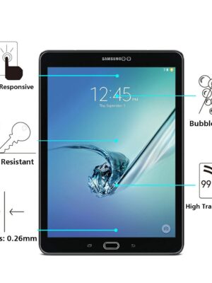 Reliable 0.3mm Scratch Resistant Flexible Tempered Glass Screen Protector for Samsung Galaxy TabS2 8.0 inch [T-710, T-715, T719N].