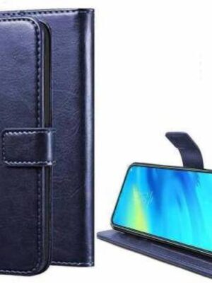 Samsung Galaxy A8 Star VIP Leather Flip Cover with Foldable Stand and Wallet Card Slots (Black/Brown/Blue).