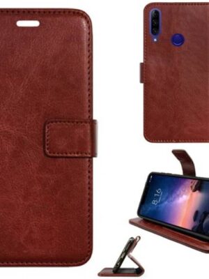 OnePlus 7 / 7T VIP Leather Flip Cover with Foldable Stand and Wallet Card Slots (Black/Brown/Blue).