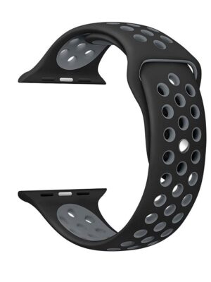 Strap Band Compatible with Apple Watch/iWatch Series 4/3/2/1, Nike+ Sports Editon (42/44 mm) - Black & Grey