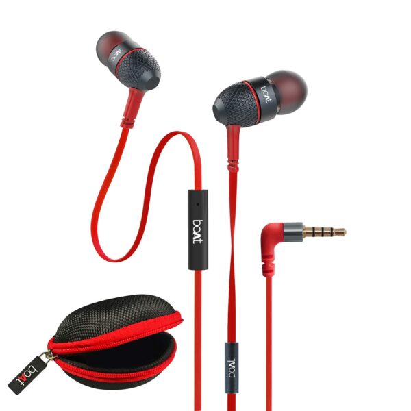 boAt BassHeads 228 in Ear Wired Earphones with Mic (RED)