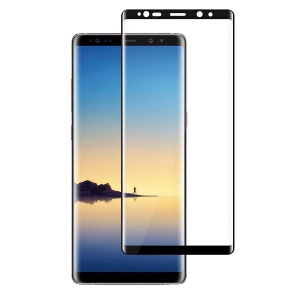 Reliable Full Glue Coverage Edge to Edge Tempered Glass Screen Protector for Samsung Galaxy note 8  Black. 