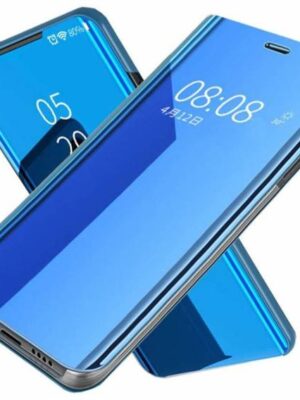 Oppo A30 Clear View Mirror Flip Cover with 360 Degree Protection (Black/Blue).