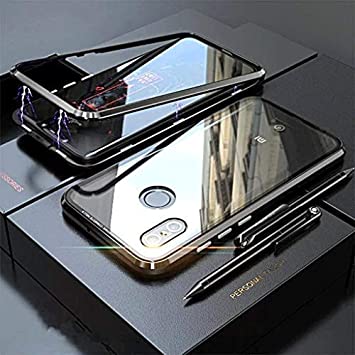 Redmi Note 6 Pro Case Ultra Slim Magnetic Cover Metal Frame (Black).