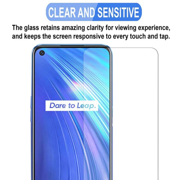 Reliable 0.3mm HD Pro+ Tempered Glass Screen Protector Packaging Kit for Realme 6 Pro.