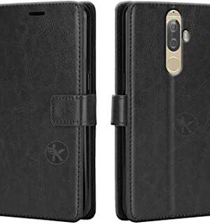 Lenovo K8 Note VIP Leather Flip Cover with Foldable Stand and Wallet Card Slots (Black/Brown/Blue).