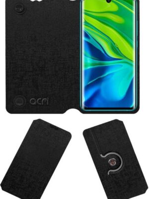 MI Note 10 Pro VIP Leather Flip Cover with Foldable Stand and Wallet Card Slots (Black/Brown/Blue).