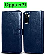 Oppo A31 VIP Leather Flip Cover with Foldable Stand and Wallet Card Slots (Black/Brown/Blue).