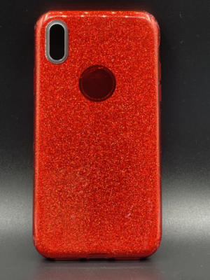 Glitter Skin Soft Silicone Slim Back Cover Case For IPhone X - Red
