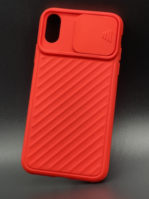 Elegant Slider Matte Translucent Soft Edges Camera Protection Slide Case Cover For IPhone X - Red